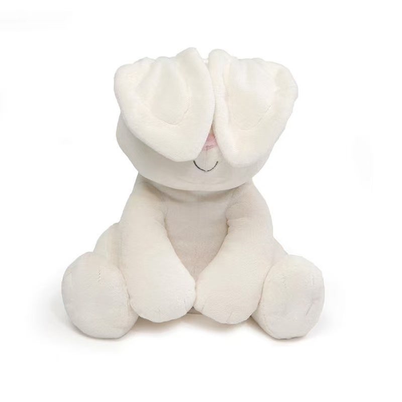 Cute Singing Peekaboo Bunny and Elephant Plush Toys - Image 1