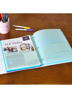 Youngever 6 Pack Heavy Duty Plastic Two Pocket Folders Binder Dividers With Pocket 3 Hole Punch Folder With Notches Binder Folders  - Image 3