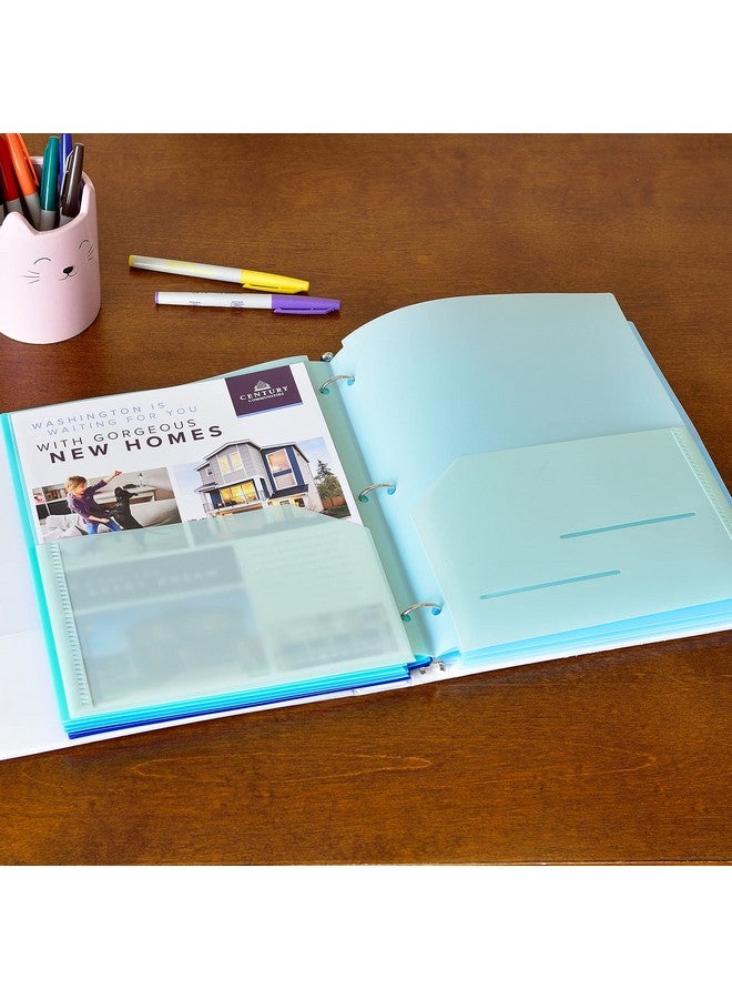 Youngever 6 Pack Heavy Duty Plastic Two Pocket Folders Binder Dividers With Pocket 3 Hole Punch Folder With Notches Binder Folders - Image 3