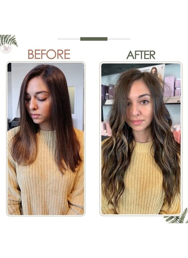 RUNATURE - Human Hair Weft Extensions Brown Weft Human Hair Extensions 16 Inch Full Head Straight Sew in Hair Extensions Dark Brown Highighted Light Brown Weft Hair Extensions Remy Hair One Piece 100g - Image 1