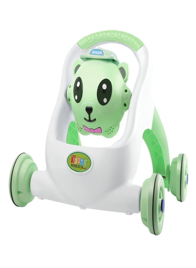 Maskeen Push Walker for Baby Bear Theme, Toddler Walking Toy Plastic Push Walker for Babies and Toddlers Educational Activity Walker Toy with Learning Features (Green) - Image 1