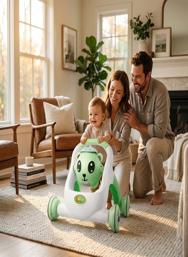 Maskeen Push Walker for Baby Bear Theme, Toddler Walking Toy Plastic Push Walker for Babies and Toddlers Educational Activity Walker Toy with Learning Features (Green) - Image 3
