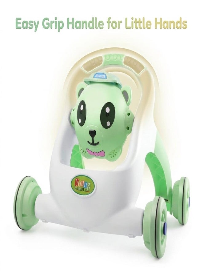 Maskeen Push Walker for Baby Bear Theme, Toddler Walking Toy Plastic Push Walker for Babies and Toddlers Educational Activity Walker Toy with Learning Features (Green) - Image 4