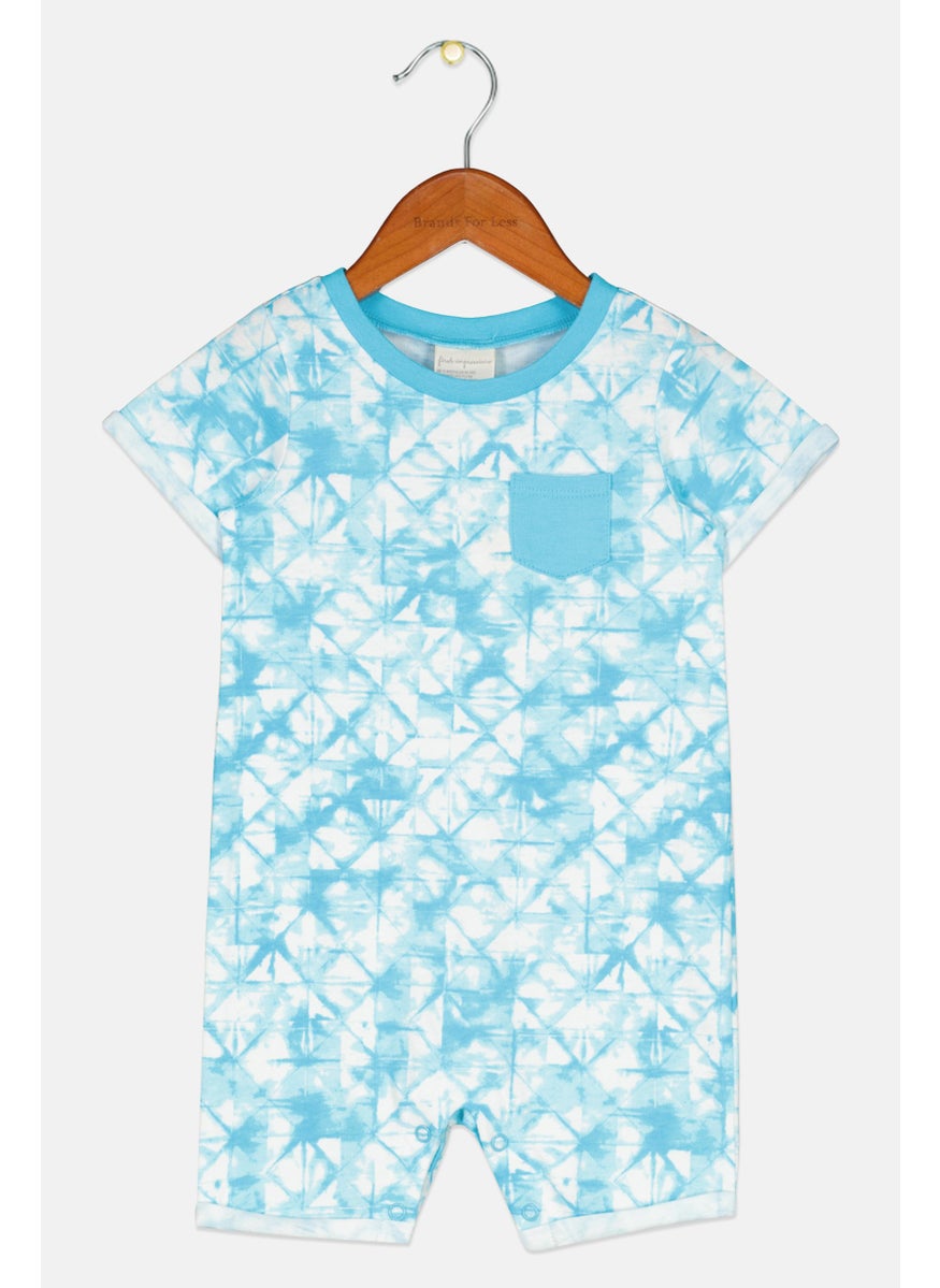 First Impressions Toddlers Boy Tie Dye Short Sleeve Bodysuit, Blue  - Image 1