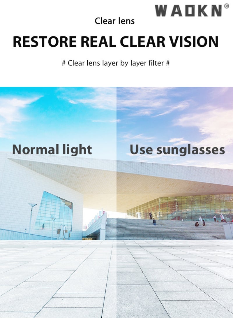 WAOKN Retro Aviator Sunglasses Men Women Fashion Polarized Men's Sunglasses Square Sun Glasses for Eye UV Protection Shades,70s Vintage Double Bridge Sun Glasses, Vintage Sunglasses Aviators - Image 3