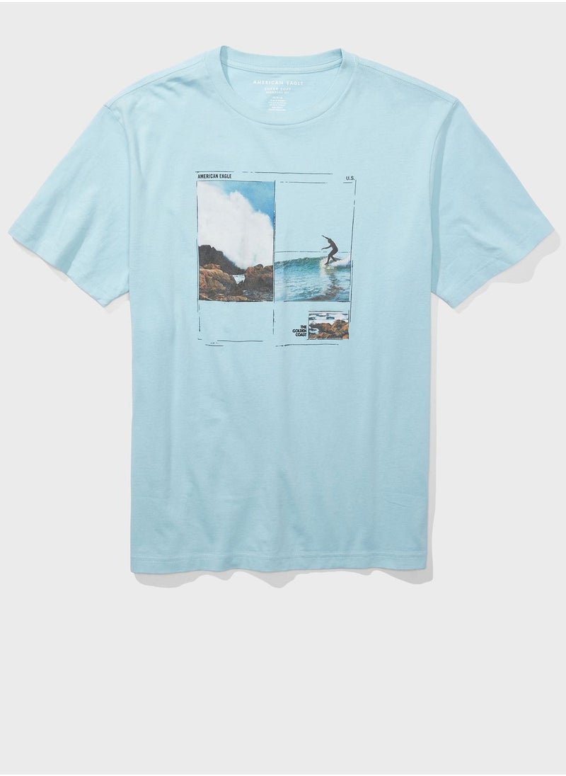 American Eagle - Graphic Crew Neck T-Shirt - Image 1