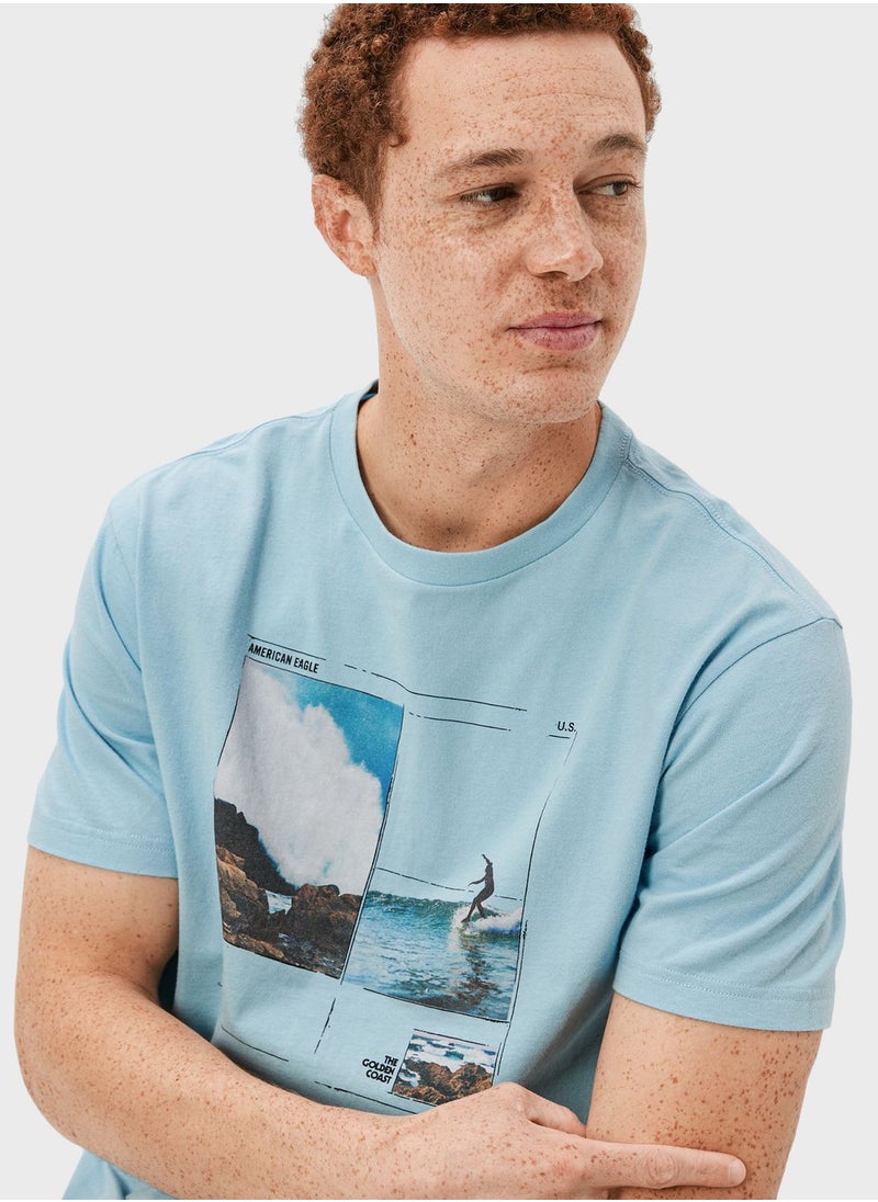 American Eagle - Graphic Crew Neck T-Shirt - Image 1