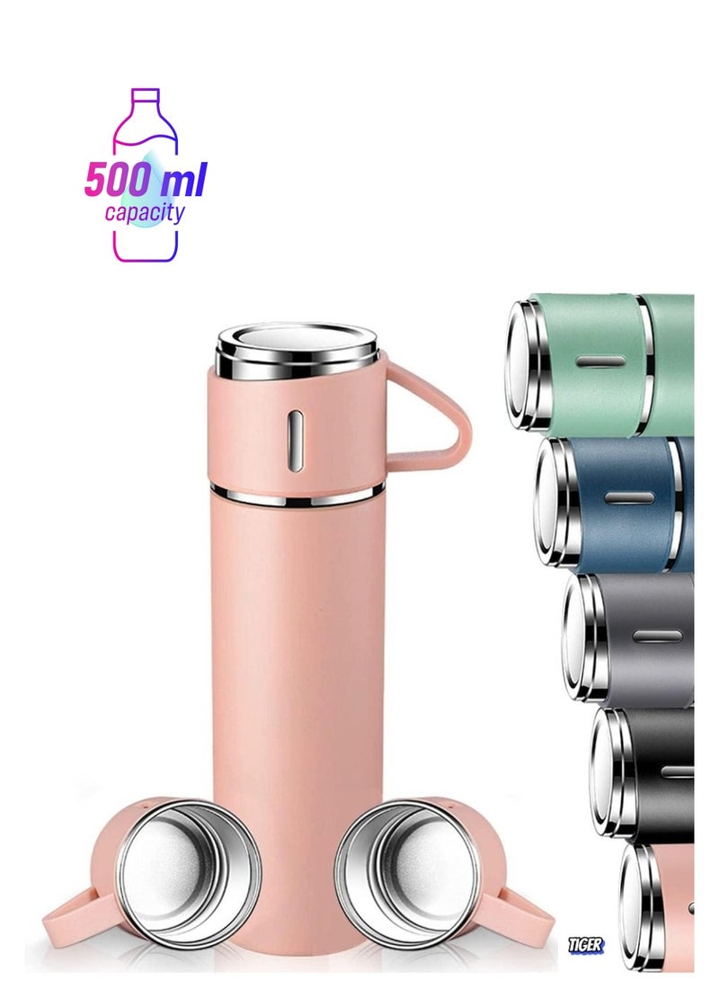 TIGER NEW Vacuum Insulated Flask 500ml/17.6oz Stainless Steel Thermo-Bottle with Cup – Keeps Drinks Hot & Cold, Ideal for Coffee, Water, and Beverages – Durable and Leak-Proof Design - Image 1