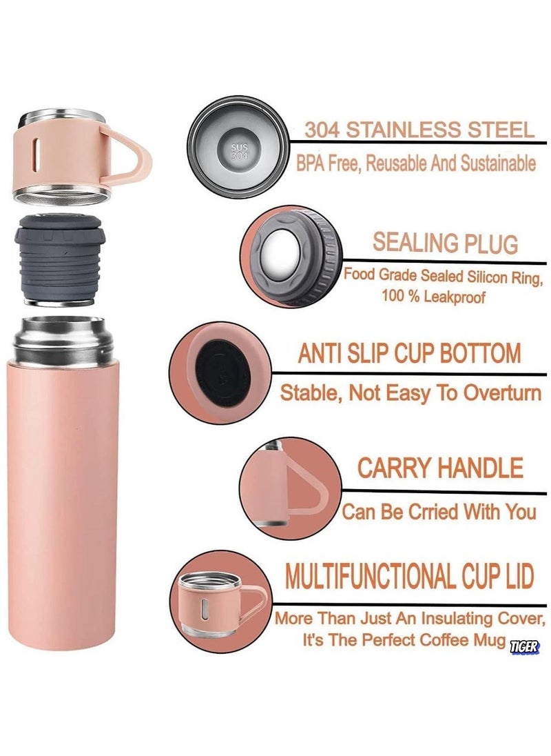 TIGER NEW Vacuum Insulated Flask 500ml/17.6oz Stainless Steel Thermo-Bottle with Cup – Keeps Drinks Hot & Cold, Ideal for Coffee, Water, and Beverages – Durable and Leak-Proof Design - Image 2