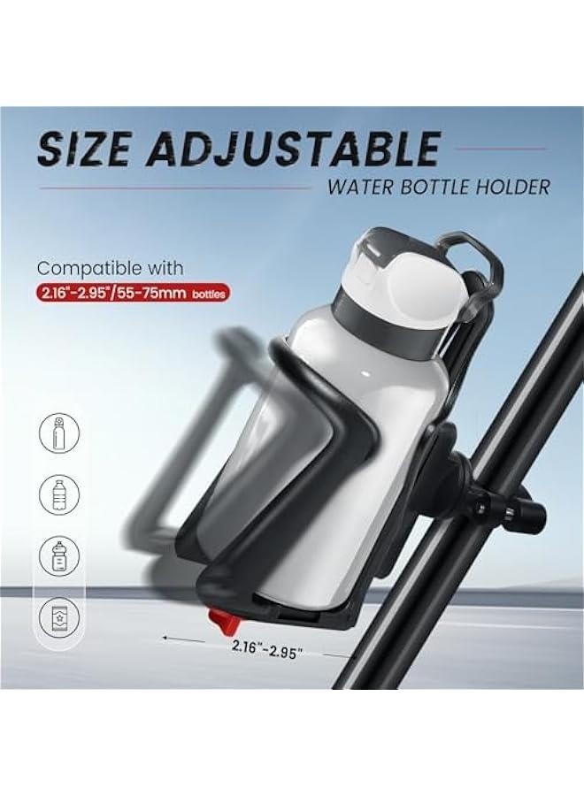 Generic Bike Water Bottle Holder, Universal Motorcycle Drink Holder Fits Handlebar & Frame with Screw Tool, Bicycle Bottle Cage Accessories for Kids Adults (Compatible with 2.16-2.95 Diameter Cup)  - Image 2
