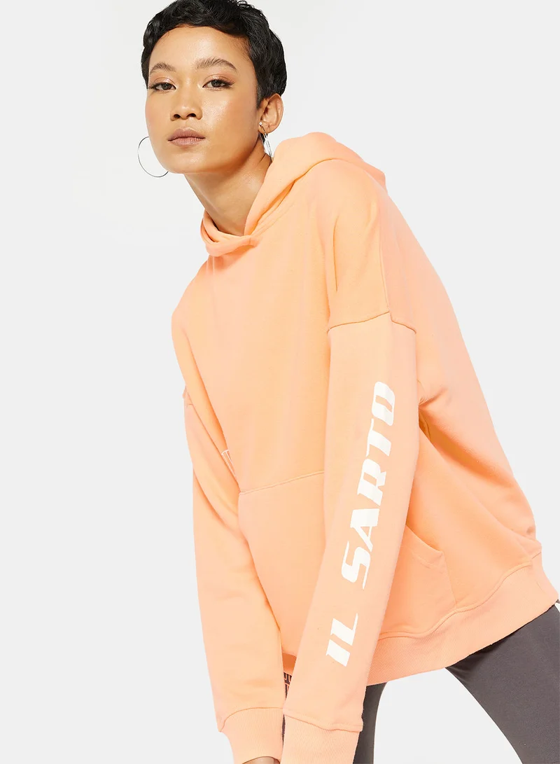 إيل سارتو Wave Graphic Oversized Hoodie