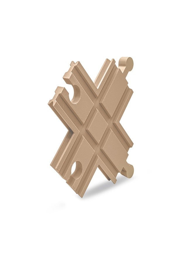 splash n color SplashNColor 4-Way Train Track Junction Compatible with Brio LILLABO Wooden Railway – Crossroad Connector for Expanded Layouts | Smooth Rolling Multi-Direction Rail Piece - Image 1
