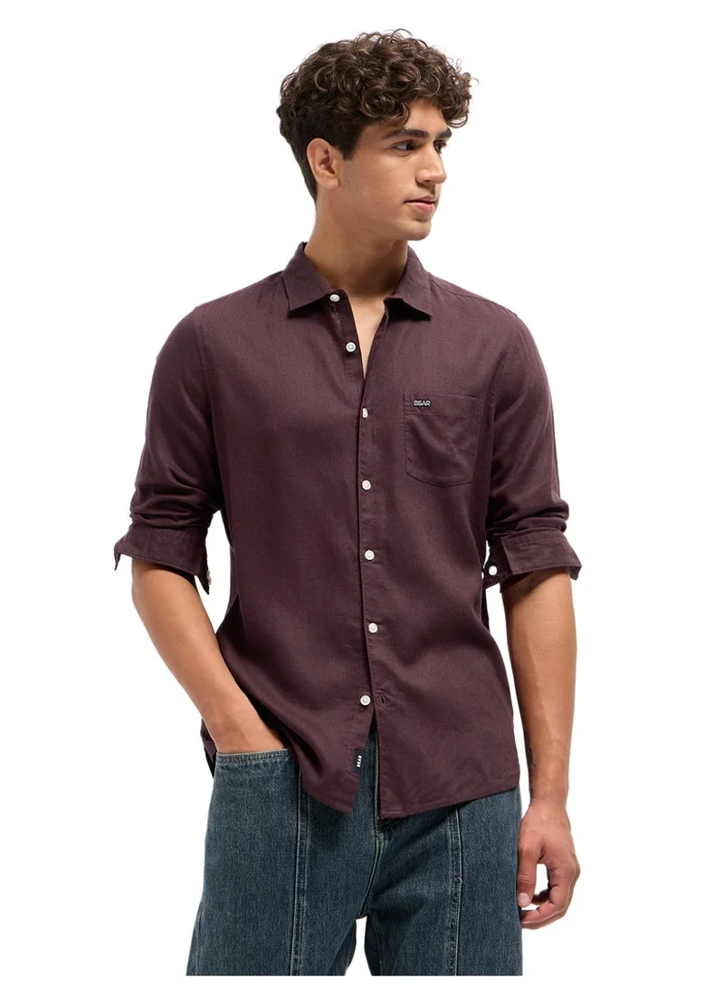 THE BEAR HOUSE Men’s Long Sleeve Shirt – Classic, Comfortable and Stylish Essential for Work, Travel or Casual Outings