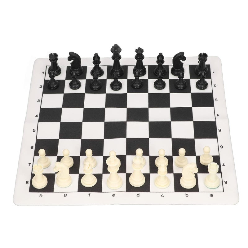 Portable Travel Chess Set with Storage Bag 35x35cm PU Leather Board 32 Pieces - Image 4