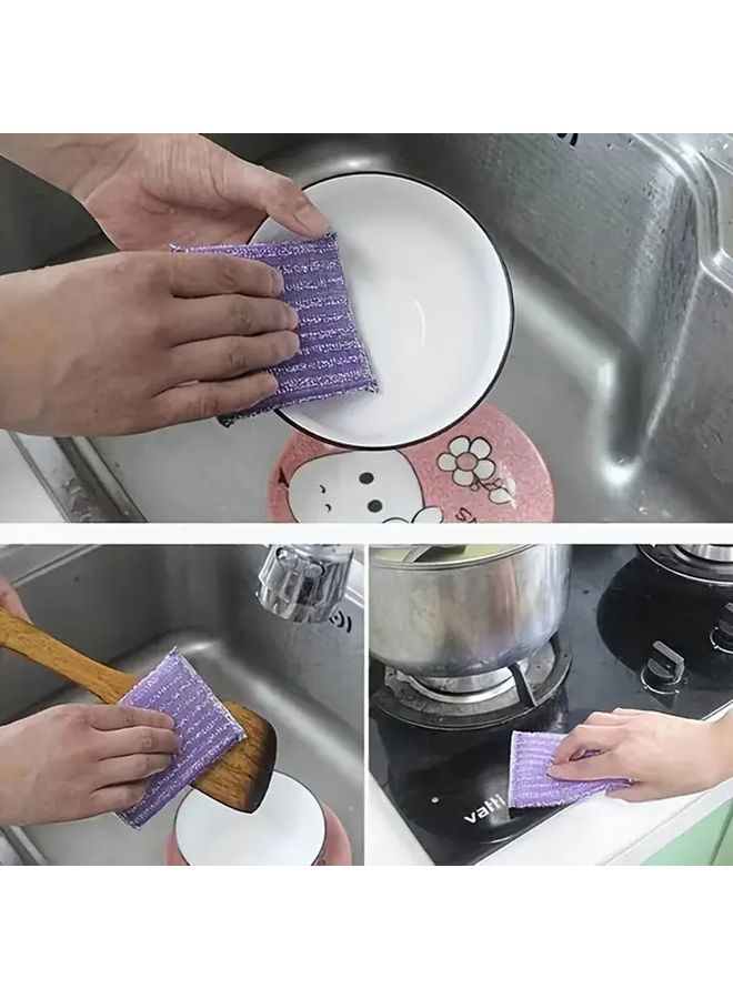 4 Pack Assorted Varieties Multi Purpose Reusable Scrub Sponges Non Scratch Cleaning Pads For Kitchen And Living Room - Image 2
