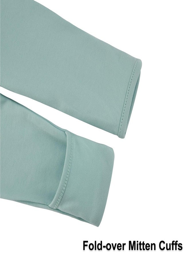 Aablexema Baby Footed Pajamas with Mitten Cuffs Zipper 4-Pack Infant Newborn Cotton Long Sleeve Outfit(Green/Blue Set,0-3m) - Image 4