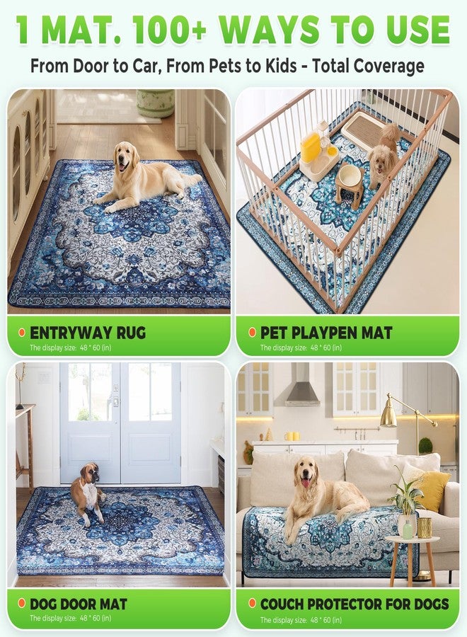 Hompet 2 Pack Super Absorbent Dog Door Mat for Muddy Paws, Washable Pee Pads for Dogs, Reusable Puppy Training Pads, Quick Dry Non-Slip Pet Entryway Rug, Leak-Proof Potty Pad for Indoor Floors 48x60 - Image 4