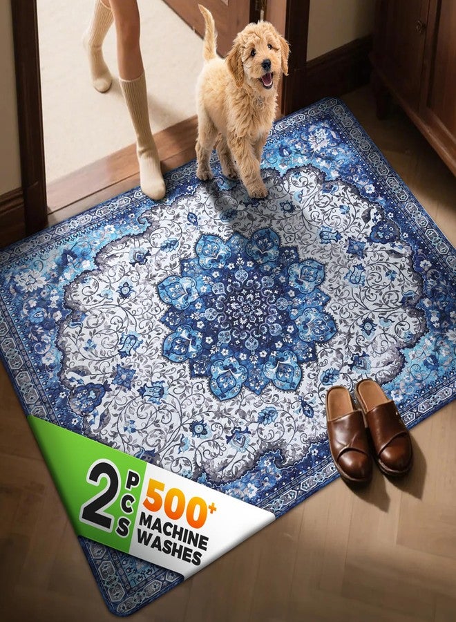 Hompet 2 Pack Super Absorbent Dog Door Mat for Muddy Paws, Washable Pee Pads for Dogs, Reusable Puppy Training Pads, Quick Dry Non-Slip Pet Entryway Rug, Leak-Proof Potty Pad for Indoor Floors 48x60 - Image 1