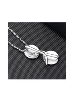 MARIO DRAFTS Sunglasses Pendant Necklace with Chain, Silver Tone, Fashion Accessory for Men  - Image 3