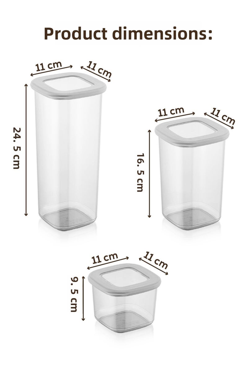 Vienev Square Food Storage Container with Foly Label Set of 24 8x (0.55 LITERS, 1.2 LITERS, 1.75 LITERS) - Image 3