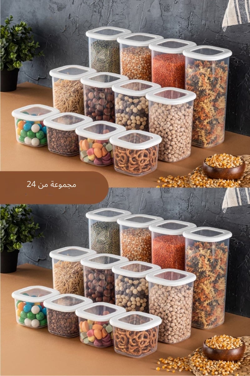 Vienev Square Food Storage Container with Foly Label Set of 24 8x (0.55 LITERS, 1.2 LITERS, 1.75 LITERS) - Image 4