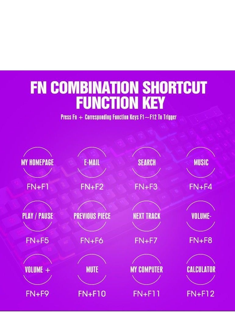 T-WOLF - Gaming Mouse 104 Keys Gaming Keyboard ,Waterproof RGB Color Suitable for PC/Ps4/Xbox Gamers, Android PUBG CODM Genshin Diablo All Games - Image 1