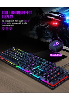 T-WOLF Gaming Mouse 104 Keys Gaming Keyboard ,Waterproof RGB Color Suitable for PC/Ps4/Xbox Gamers, Android PUBG CODM Genshin Diablo All Games  - Image 3