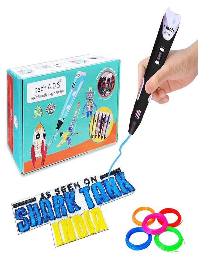 WOL 3D WOL3D Itech (Black) Magic 3D Pen with (5 in 1) 5 M for5 3D Printing with Speed Control, Advanced Temperature Regulation, OLED Display & Ergonomic Design – Compatible with variety of Filaments. - Image 1