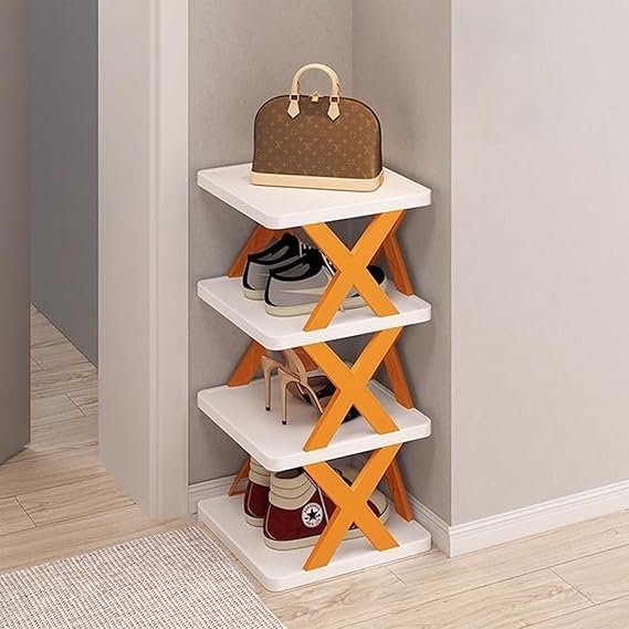 KLVS Portable 4Layer SpaceSaving Shoe Rack Organizer MultiFunctional Shoe Stand for Living Room Bedroom Office and Kitchen Compact Shoe Storage Cabinet - Image 5