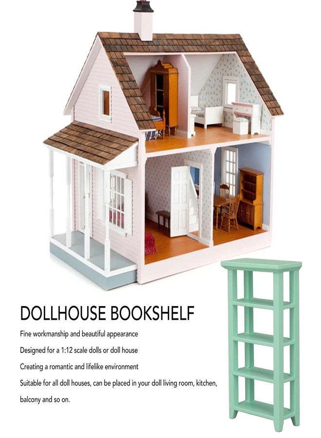 AMONIDA 1:12 Scale Miniature Furniture, 4-Tier Plant Stand, Indoor Dollhouse Decoration (Green) - Image 3