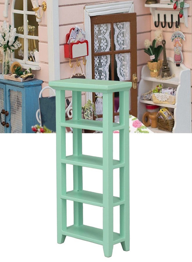 AMONIDA 1:12 Scale Miniature Furniture, 4-Tier Plant Stand, Indoor Dollhouse Decoration (Green) - Image 2