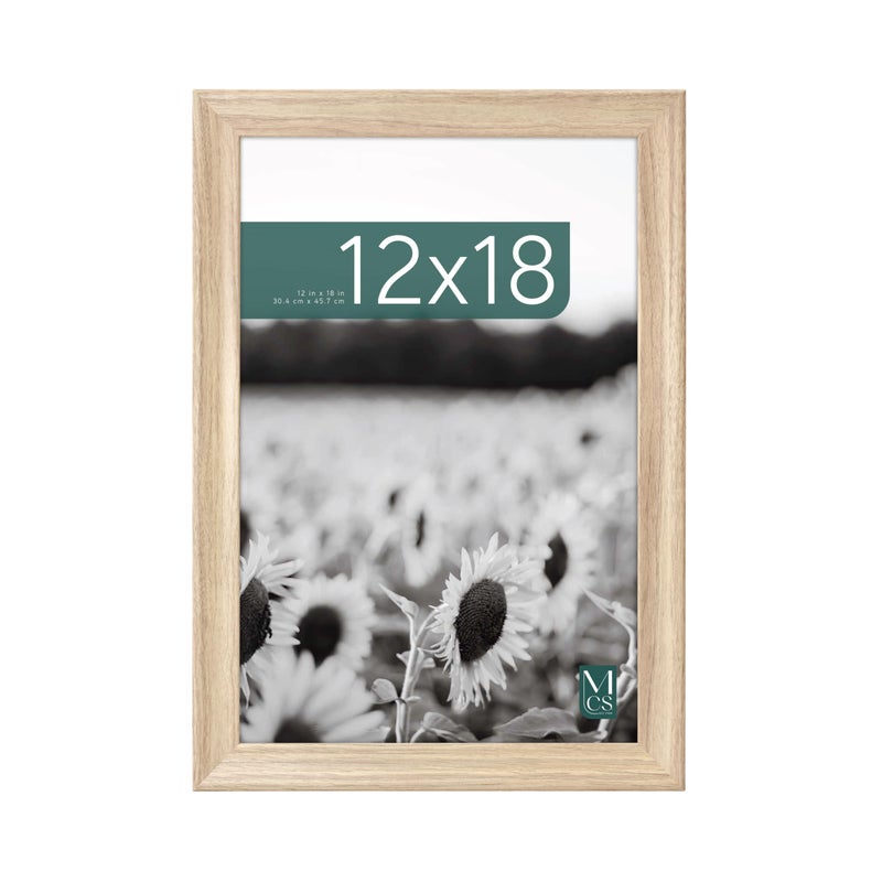 MCS Studio Gallery Classic 12x18 Picture Frame Natural Woodgrain Engineered Wood, Vertical & Horizontal Wall Hanging Large Picture Frame for Photos, Posters & Art Prints (1-Pack) - Image 1
