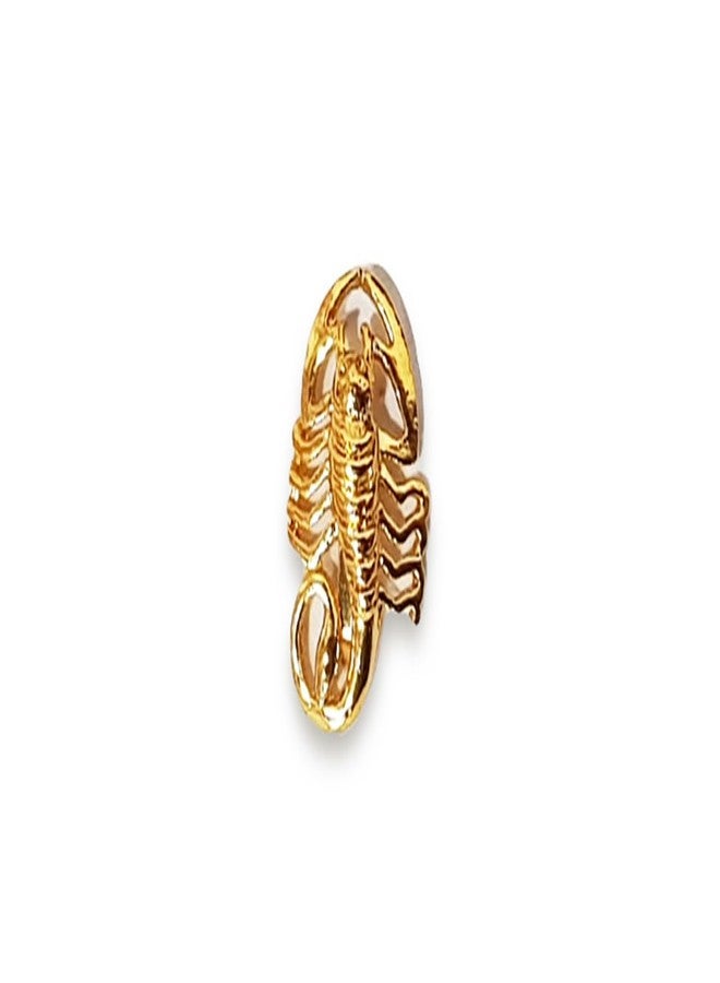Mohan Shoppe Golden Scorpio Small Designer Brooch Without Pin for Sherwani Coats Saree Blazers etc. Package of 1 piece - Image 1