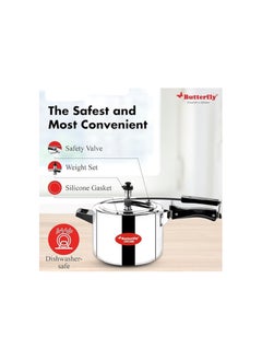 BUTTERFLY Butterfly Orchid 6 Litres Pressure Cookers | Inner Lid | Superior Stainless Steel | Induction & Gas Stove Compatible | ISI Certified | 5 Years Manufacturer's Warranty | Silver  - Image 3
