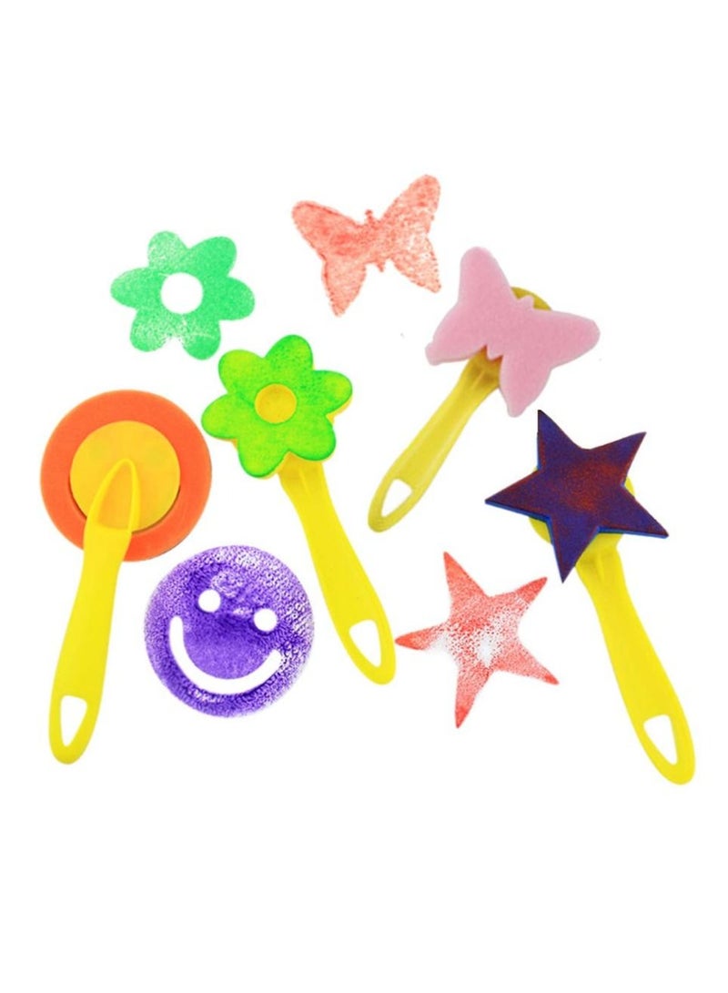 الإسفنج فرشاة عدة عدة فرشاة الرسم للأطفال في وقت مبكر ديي التعلم بما في ذلك رغوة فرشاة نمط مجموعة فرشاة للماء مئزر 52 قطعة - Image 3