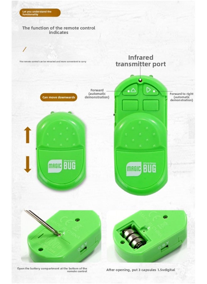 Simulation Infrared Remote Control Small Snail 7701 Trick Insects With Lights Electric Children's Model Toys-Color:HS-7701 Desert Ash  - Image 4