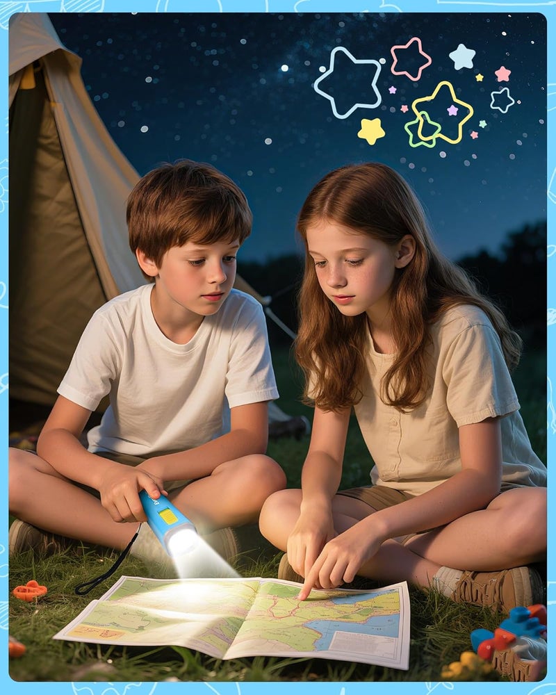 EverBrite Small Flashlight, Mini LED Flashlight, Plastic Torch Use for Emergencies, Camping, Outdoor with Lanyard 3AAA Battery Included, Blue - Image 2