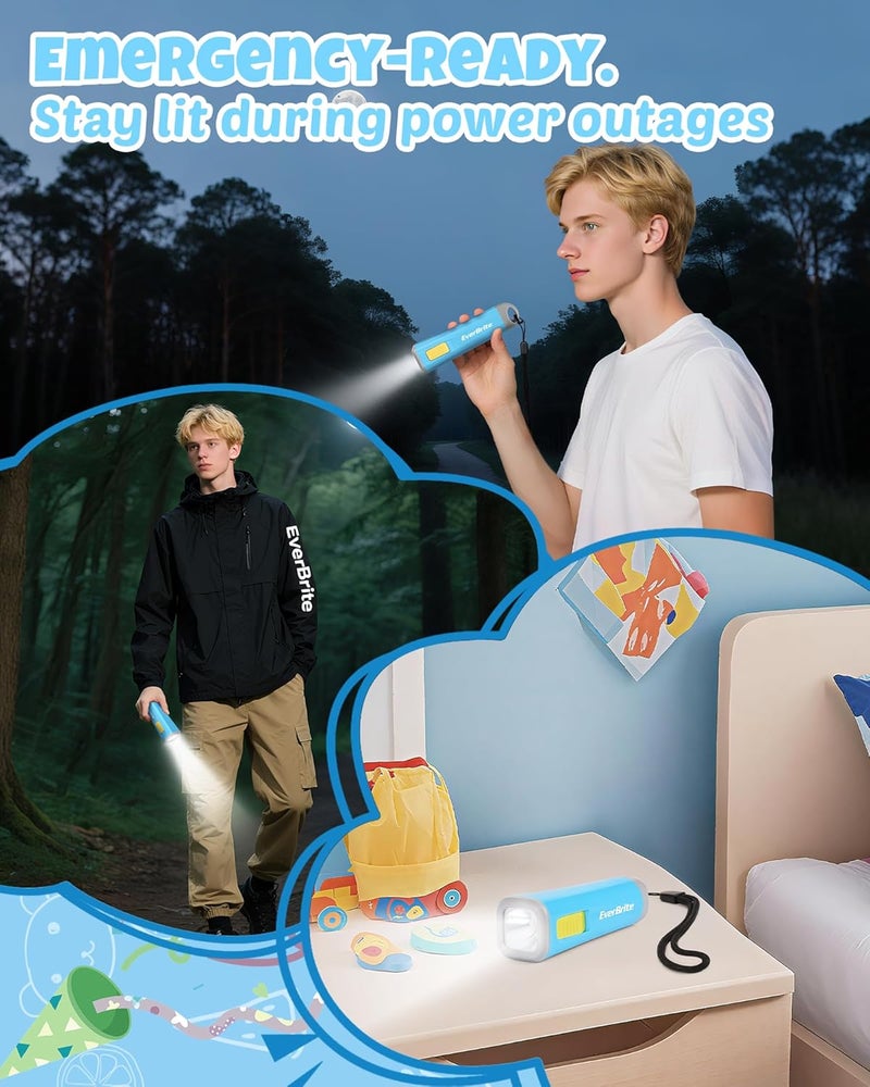 EverBrite Small Flashlight, Mini LED Flashlight, Plastic Torch Use for Emergencies, Camping, Outdoor with Lanyard 3AAA Battery Included, Blue - Image 5