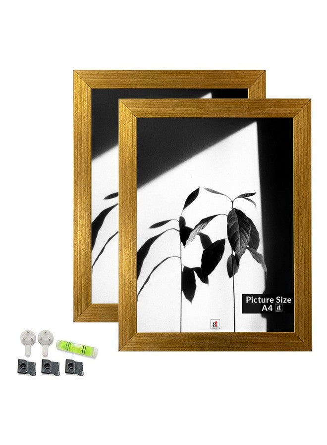 Art Street A4 Size Certificate, Document Photo frames Set Of 2 For Home Decoration, Living Room, Office Decoration (Vintage Gold, Size: 8" x 12") - Image 1