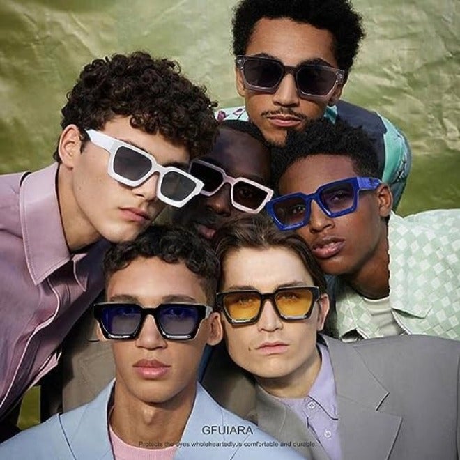 GFUIARA Trendy Square Sunglasses for Men Women Fashion Thick Rectangle Sun Glasses UV Protection Shades Designer Style - Image 4