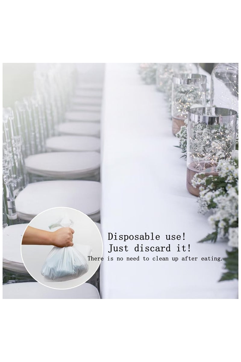 DELGREEN Disposable Table Cloth , 137 x 274cm Table Cloths for Parties, Decorative Tablecloths for Rectangle Tables, White Plastic Table Cover, Leakproof and Sturdy - Image 3