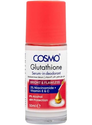 glutathione for body odor COSMO Cosmo Deodorant Serum Bright & Flawless | 48-Hour Protection | Skin Brightening | Serum-in deodorant | 3% Niacinamide + Vitamin E & C - 50ml | Best Price UAE Vitamin C texture improving serum