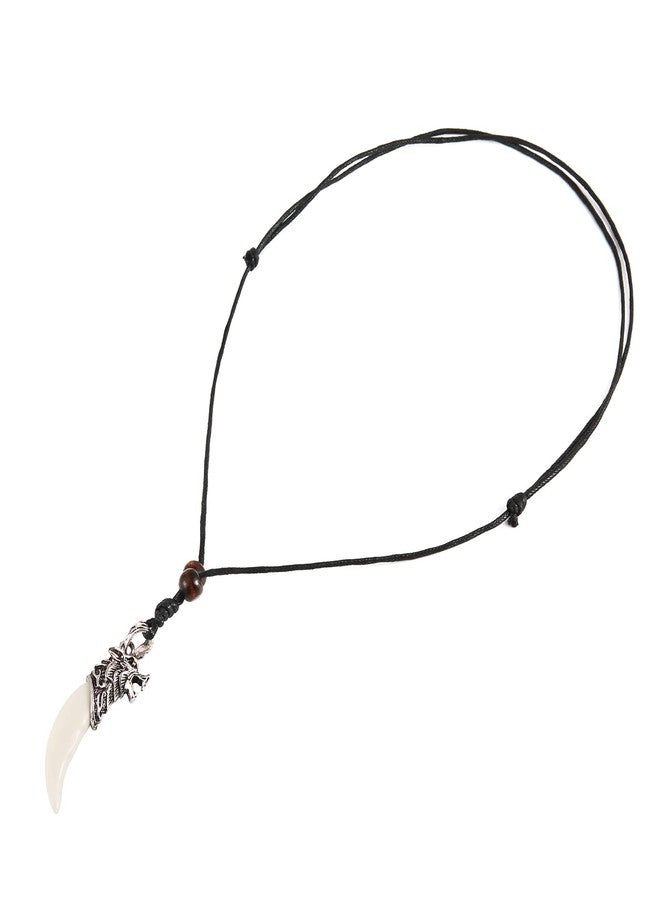 STWTR Wolf Headband Teeth Viking Necklace Indiana Teeth Tribe Jewelry Pendant Necklace - Image 3