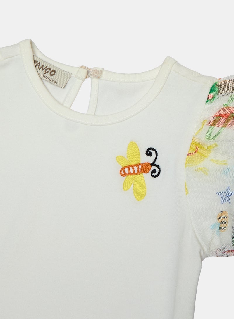 Panco Baby Girls PLAYGROUND T-Shirt with Tulle Sleeves - Image 3