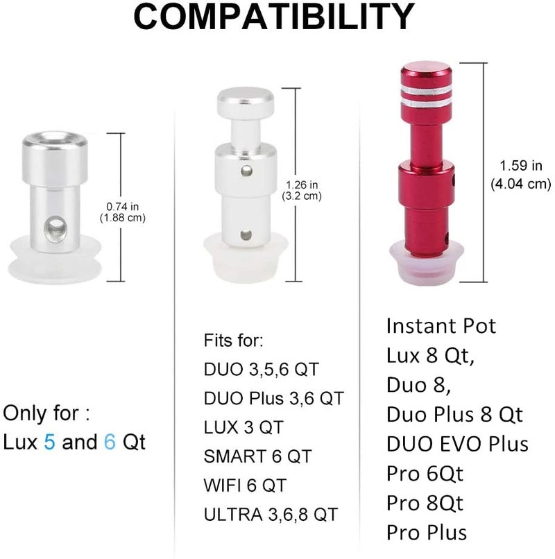 ZoneFly Original Float Valve for Instant Pot Pro 6 Qt 8Qt, Pro Plus, Duo Evo Plus 60, Lux 8 Qt, Duo 8, Duo Plus 8 Qt Replacement Float Valve for Instant Pot with Silicone Seal Ring by Zonefly (2 Pack) - Image 5