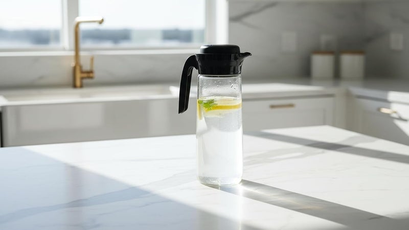 1.5 LITER Glass Water Pitcher with Lid, Clear Carafe with Handle, Beverage Jug for Juice, Iced Tea, Lemonade. Multi-colored - Image 3