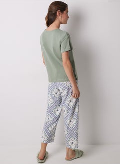women'secret Cotton Pajamas With Scarf Print  - Image 5