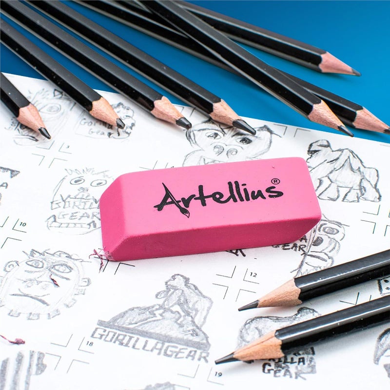 Artellius Pink Erasers | Latex & Smudge Free | Bulk School Supplies | Classrooms, Teachers, Homeschool, Office, Art Class | Large Size (Pack of 100) - Image 3