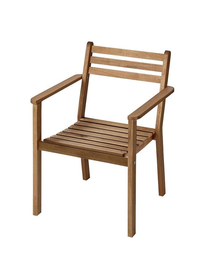 Zaboon Chair with armrests, outdoor, dark brown - Image 1