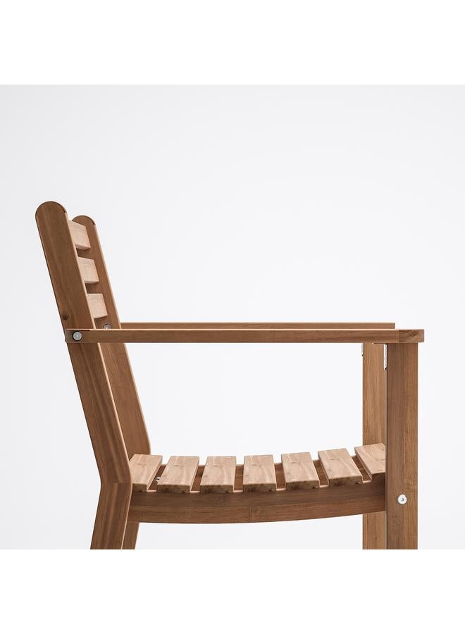 Zaboon Chair with armrests, outdoor, dark brown - Image 3